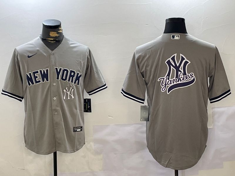 Men New York Yankees Blank Grey Game 2024 Nike MLB Jersey style 102731